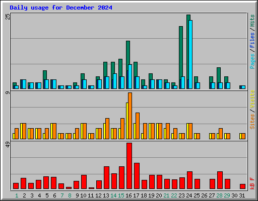 Daily usage for December 2024