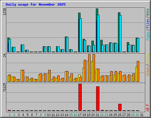 Daily usage for November 2025