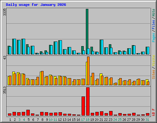 Daily usage for January 2026