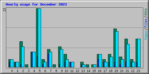 Hourly usage for December 2023
