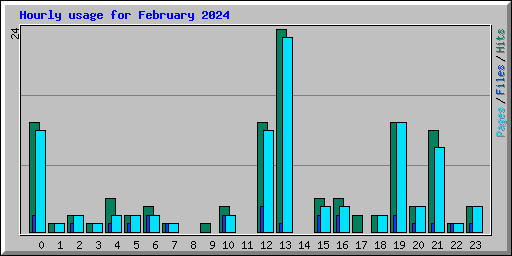 Hourly usage for February 2024