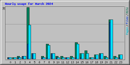 Hourly usage for March 2024