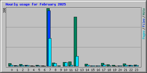 Hourly usage for February 2025