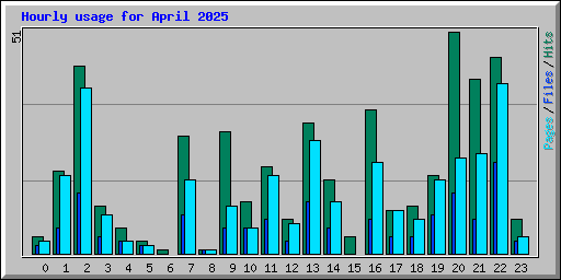 Hourly usage for April 2025