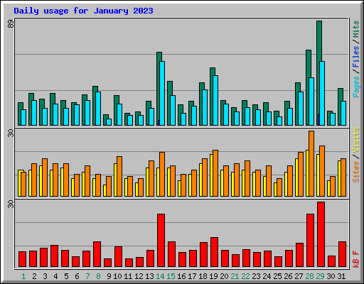 Daily usage for January 2023
