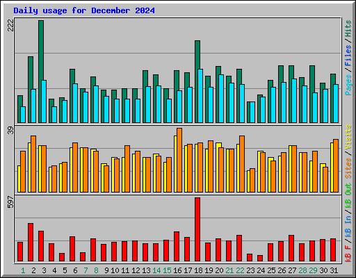 Daily usage for December 2024