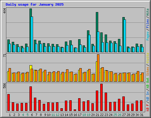 Daily usage for January 2025