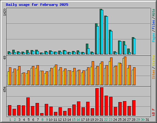 Daily usage for February 2025