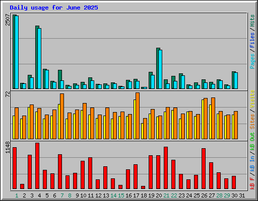 Daily usage for June 2025