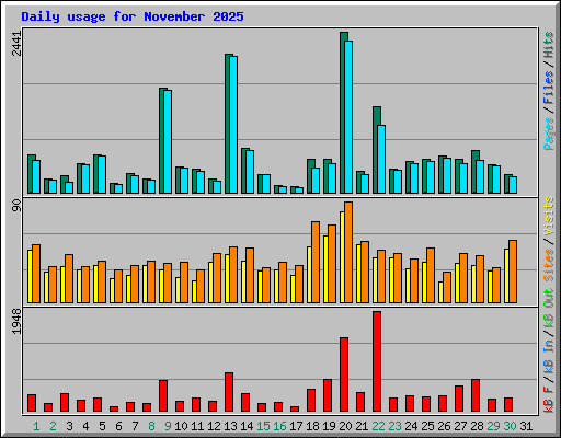 Daily usage for November 2025