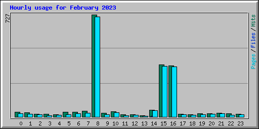Hourly usage for February 2023