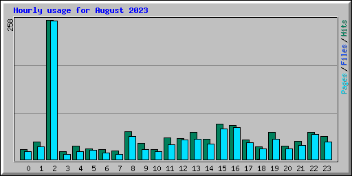 Hourly usage for August 2023