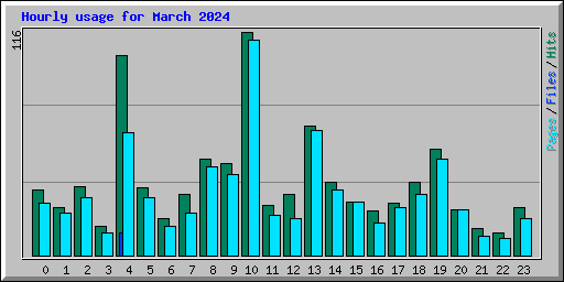 Hourly usage for March 2024
