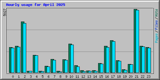 Hourly usage for April 2025