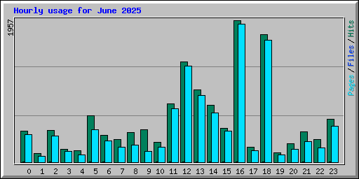 Hourly usage for June 2025