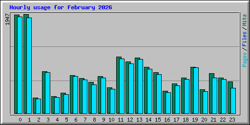 Hourly usage for February 2026
